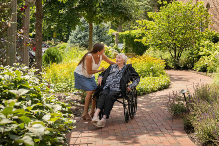 Caledonia Senior Living Resident Outside