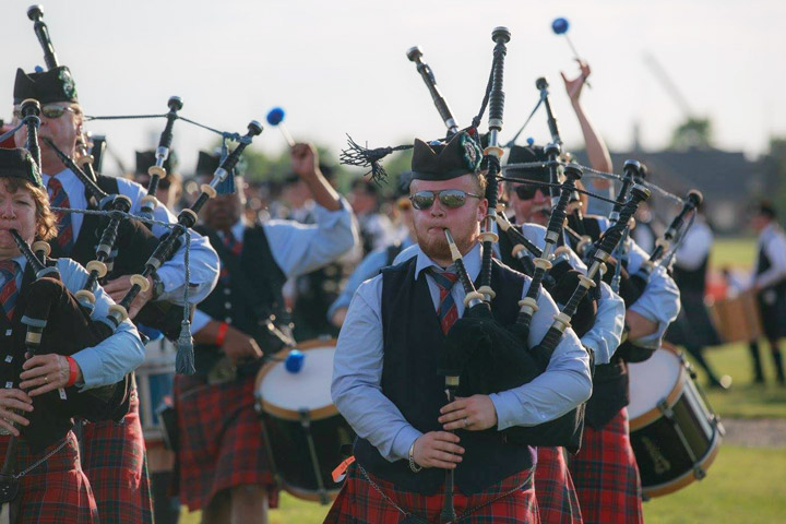 Bagpipers at the Highland Games