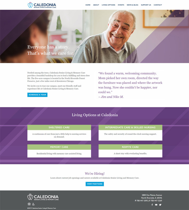 New Website for Caledonia Senior Living and Memory Care