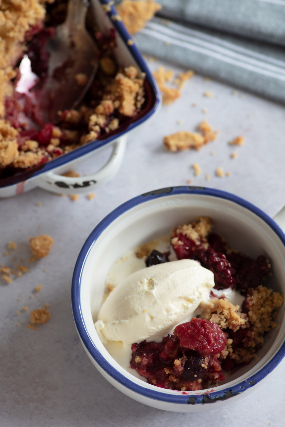 Redberry-crumble Creme Brulee